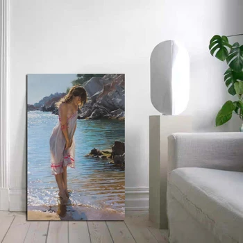 Висенте Ромеро Красота на брега на морето Модел Стенен Плакат Модерен Стил Платно за Печат Живопис Изкуство Преминаване на Дневна Уникална Украса