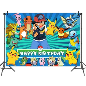 pokemon парти пикачу фон плат за украса на стаята детски рожден ден снимка фон сам детски подарък за рожден ден