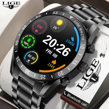 LIGE За Мъже Bluetooth Повикване Умни Часовници на Сърдечния Ритъм Уреди За Измерване на Кръвното Налягане на Сън Спортни Фитнес Тракер Smartwatch За Мъже За IOS И Android