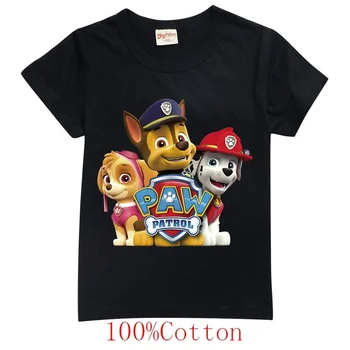 Детски дрехи на Лапа Patrol, памучни тениски с къси ръкави за Момчета, костюми с герои от анимационни филми, модни тениски за момчета, от 1 до 10 години