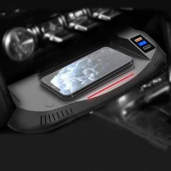 Автомобилното безжично зарядно устройство за бързо зареждане зарядно устройство за мобилен телефон, зарядно устройство ще захранване на табела за Ford Mustang 2015 2016 2017 2018 2019 2020