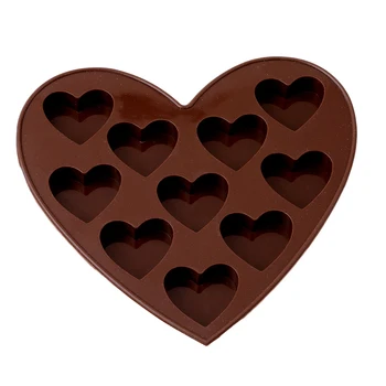 Направи си САМ Силиконова форма за шоколад 10 малки силиконови форми за печене на торта във формата на сърце, форми За торти, Бисквити, празни приказки, Сладки, Силиконови Форми За 