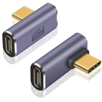 USB 4 Ляв/Десен Ъгъл Тип C 40 Gbit/с Удължител 8 Към Видео 100 W Адаптер за Зареждане на Мълния 4/3 HUB Мобилен Телефон, Таблет