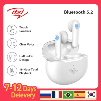 itel T1 Нео TWS Bluetooth Слушалки Тези Безжични Стерео Слушалки Спортни Слушалки Сензорно Управление Hi Fi Музика с Микрофон За Xiaomi