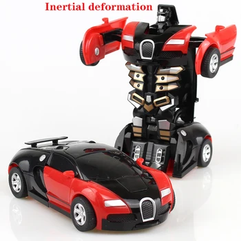 Деформация на Сблъсък на превозното средство С Един Бутон Инерционная Деформация на Bugatti Veyron Играчка Кола робот Трансформърс детски подарък
