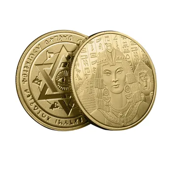 Древногръцки Монети Пирамида На Египетския Бог На Слънцето Кралица Сребърна Златна Монета Мемориал Медал На Колекция От Подаръци Подарък
