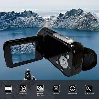 Камера HD 1080P Преносима Цифрова камера, 4X Дигитален Зуум SD/MMC Автомобилно 2-инчов TFT-дисплей с 16 милиона пиксела Скъсани