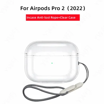 калъф за слушалки airpod pro 2 с каишка, мек прозрачен Защитен Калъф за слушалки AirPods Pro 2 поколения, Калъф за слушалки airpod pro 2 fundas