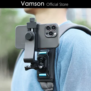 Vamson 360 ° с Регулируема Телефон Раница Клип на Притежателя на Мобилен Телефон за iPhone Определяне на Туризъм Открит отразяване на живо на Смартфон Скоба