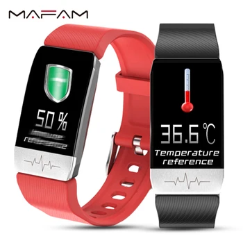MAFAM T1 Смарт Часовник Измерване на Температура ЕКГ монитор на сърдечната честота следи Кръвното Налягане Напомняне За Пиенето на Гривна За xiaomi Dropshiping