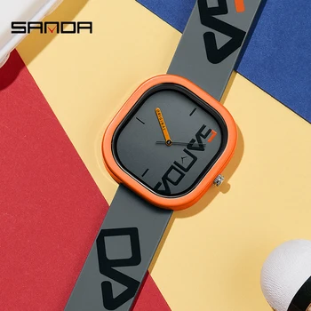 Нов силиконов каучук на BIANA за мъжки и женски кв. цифрови часа - това е много проста детски часовник с наклонен корпус