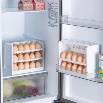 Държач За Съхранение На Яйца, Хладилник, Поставка За Яйца Полк Кутия За Съхранение На Пресни Кухненски Яйца Багажник За Изложбата На Стоки Контейнер За Яйца Органайзер За Хладилник