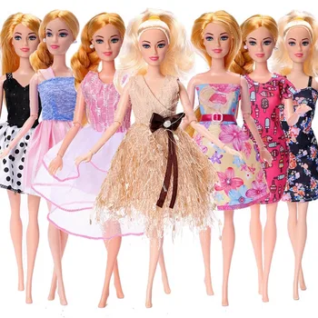 Облечи Барби Модни стоп-моушън Дрехи ръчна изработка Модерен Комплект Ежедневни облекла Вечерна Рокля За 1/6 BJD Blyth, 11,5 см или 30 см кукли