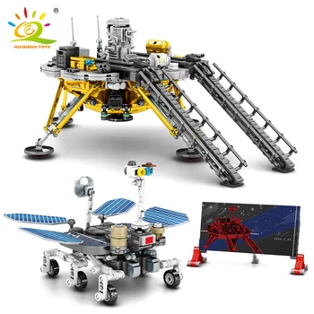 HUIQIBAO 1098 бр. робот rover За Изследване на Марс Модел градивните елементи на Космическа Станция Детектор за Създаване на Тухли Забавни Играчки за Бебето