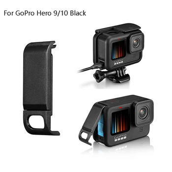 Страничен капак на Отделението за батерията за GoPro Hero 10 9 Черна Свалящ се Капак на Отделението за батерията Калъф за Зареждане на Порт за Go Pro Hero9 Аксесоари GoPro9