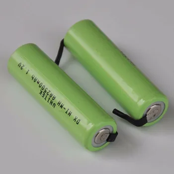 2-5 бр. Ni-Mh 1,2 НА акумулаторна батерия AA 2500 mah nimh клетка със заваръчни раздели за електрически самобръсначки Philips, Braun, самобръсначка, четка за зъби