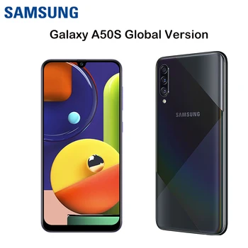 Глобалната версия на Samsung Galaxy A50s с две SIM-карти Оригинални Отключени мобилен телефон 6,4 Инча 6 + GB 128 GB 4G Тройната камера, NFC Смартфон