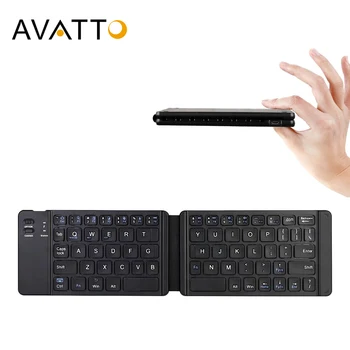 AVATTO Light-Удобни Мини Безжична Сгъваема клавиатура Bluetooth, Безжична Сгъваема клавиатура за IOS / Android / Windows ipad Tablet телефон