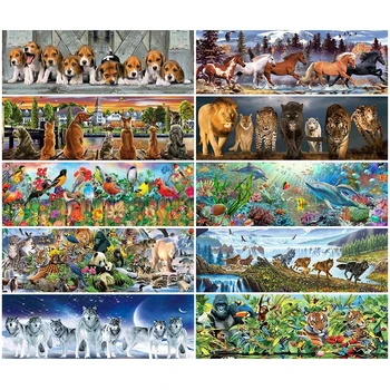 5D направи си САМ Пълна Картина на Диамантена Животното Зоопарк Свят е Диамантена Бродерия Куче, Тигър, Лъв, Кон, Птица Вълк Дневна Спалня Стени ArtX908