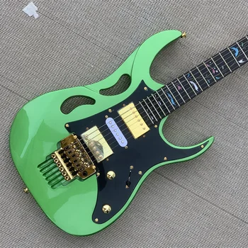 Нова електрическа китара 7V Abdulkadir зелен корпус със златни аксесоари лешояд от палисандрово дърво китара ra китара
