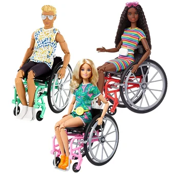 Оригинални Шарнирные на Кукли Барби, На Колела с Увреждания Кен Мъжки Играчки за Момичета на рождения Ден на Коледни Подаръци