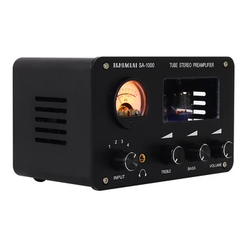 DLHiFi SA1000 Hi-Fi Без Загуба на Превключване на Аудио Селектор 4 в 2 изхода 6H3N Клиенти Усилвател За Слушалки С VU-Метра