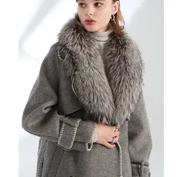 двойна пищни модно дамско кашемировое палто, женски плюшевое зимата вълнена палта, връхни дрехи За Жени на едро
