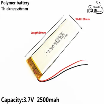 - Литров батерия добро качество 3,7 В, 2500 mah, 603090 Полимерна литиево-йонна/литиево-йонна батерия за ИГРАЧКИ, POWER BANK, GPS, mp3, mp4