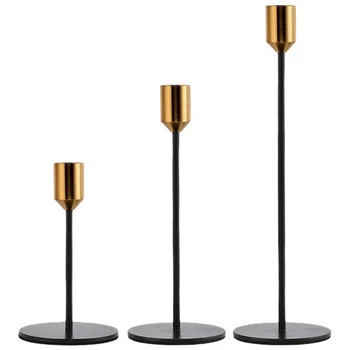Свещници, Свещници, Комплект от 3 модерни декоративни свещници за конусни свещи, подходяща за свещи CNIM Hot дебелина 3/4 инча