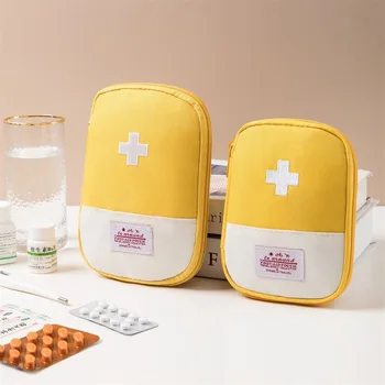 Мини-Градинска Аптечка За Първа Помощ Преносим Пътна Аптечка За Лекарства Авариен Комплект Малък Разделител Лекарства Чанта За Съхранение На Медицинска Кутия За Аксесоари