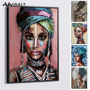 Африканска Черна Жена Графити Художествени Плакати и Абстрактни Щампи Момиче Платно на Картина на Стената Художествени Картини на Декора в Хола
