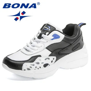 BONA/Новост 2022 г.; Дизайнерски Вулканизированные Маратонки Дамски Ежедневни Обувки на равна Платформа; Дамски Дишаща Пешеходната обувки на танкетке; Feminimo