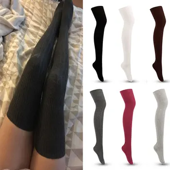 Трикотаж-носочные изделия, дамски чорапи на райета, обикновена чорапи, памучни трикотажни чорапи над коляното, възли Високи чорапи, универсални