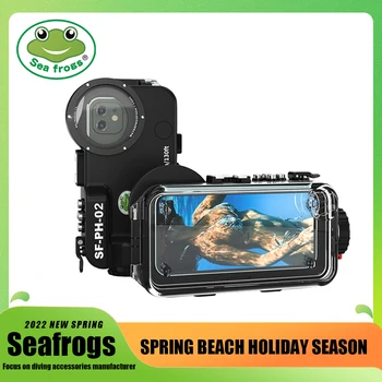 Seafrogs Водоустойчив Силикон Smart-Калъф За iPhone 14 14 Pro 14 Pro Max Аксесоари за Гмуркане