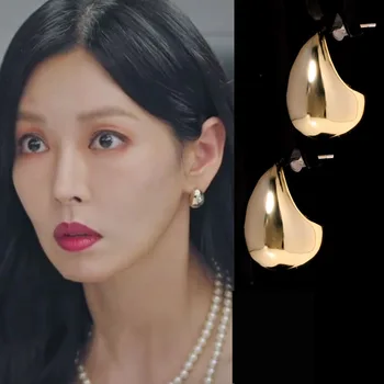 penthouse Lee Ji ah Kim So-yeon същия корейската мода нов стил, висококачествени елегантни обеци капки вода