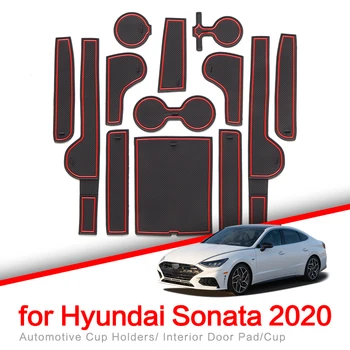 Противоскользящий Мат с един Слот за Врата за Hyundai SONATA 2020 - 2023 Аксесоари Подлакътник Скоростна Гумени Дръжки на Тепиха Нескользящая Тампон Оформление на Автомобила