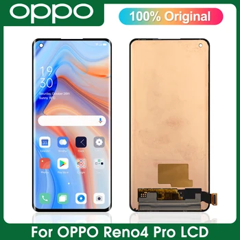 Оригинален За Oppo Reno4 Pro CPH2109 Смяна на LCD дисплей, За Reno 4Pro 5G PDNM00 CPH2089 LCD дисплей с сензорен екран Дигитайзер в събирането на
