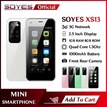 SOYES XS13-M Мини Android Смартфон 2,5-инчов Дисплей, Две SIM карти TF 5-Мегапикселова Камера за обратно виждане 3G WCDMA Type-C Малък Мобилен телефон