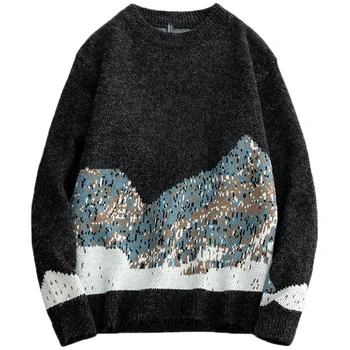 2022 харадзюку японски стил хип хоп свободен пуловер пуловер оверсайз възли дамски и мъжки пуловери хипстер джърси жилетка 021