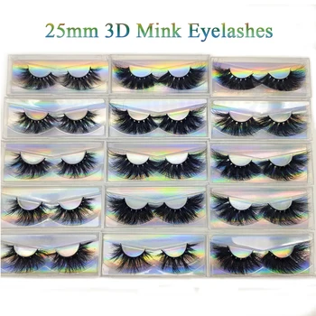 25 мм Норковые Миглите за Драматичен Обемисти Предмети 3D Норковые Мигли 6D Естествени Дълга Къдрава Удължаване на Миглите Фалшиви Мигли на Едро Грим